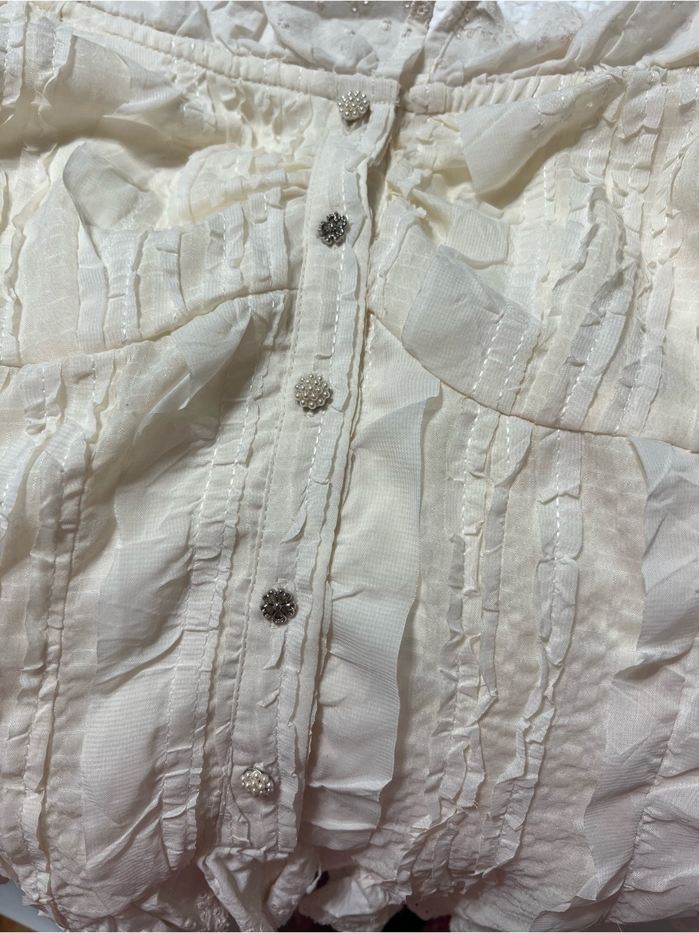 Ivory Ruffled Blouse - Picture 2 of 7